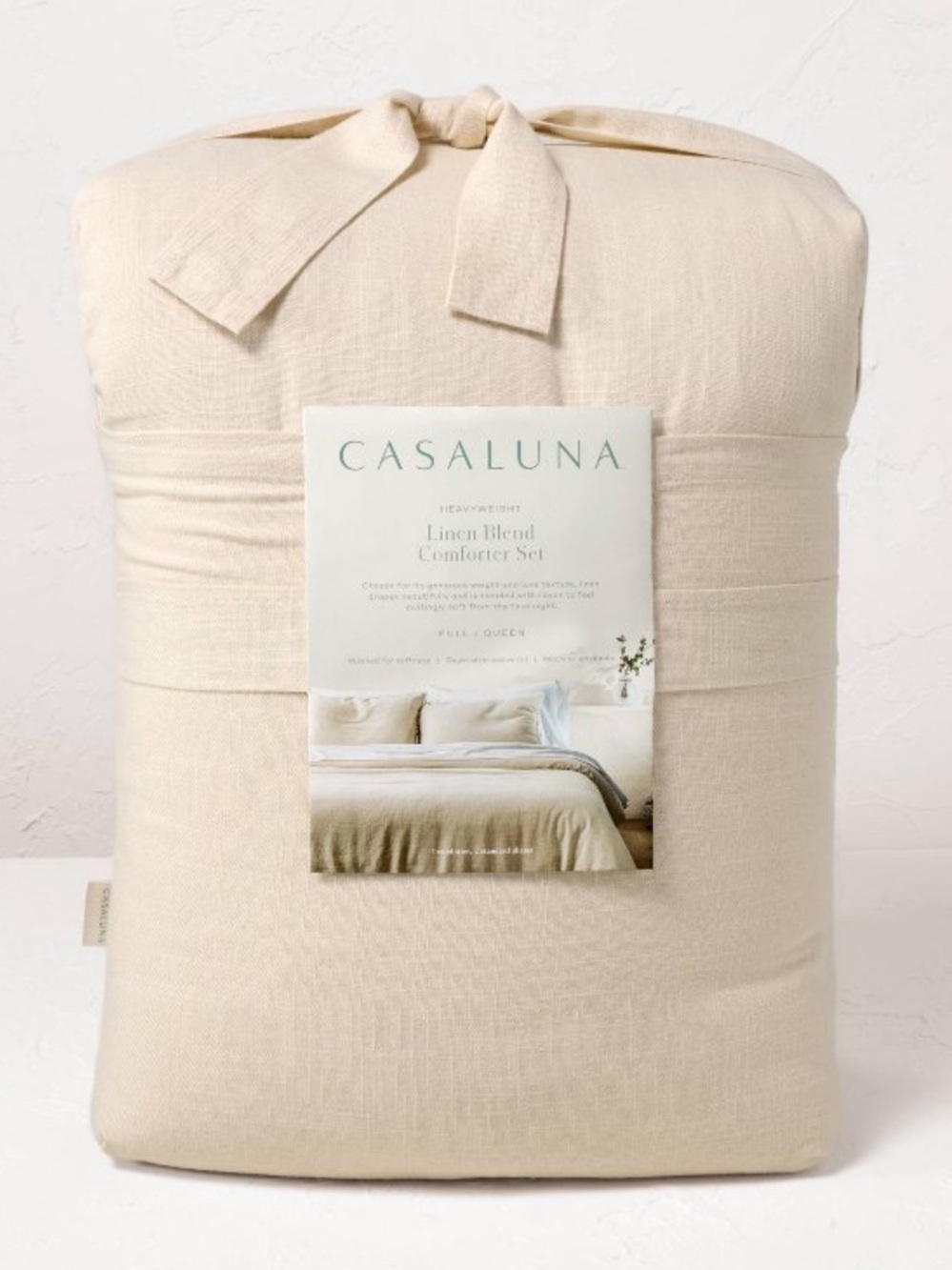 Casaluna Neutral Cream Linen-Blend Comforter Set
